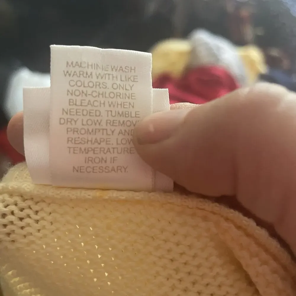 NWT Cherokee Womens Cream Vanilla LARGE Knit Sweater Vest 100% Cotton Vintage - Picture 3 of 15